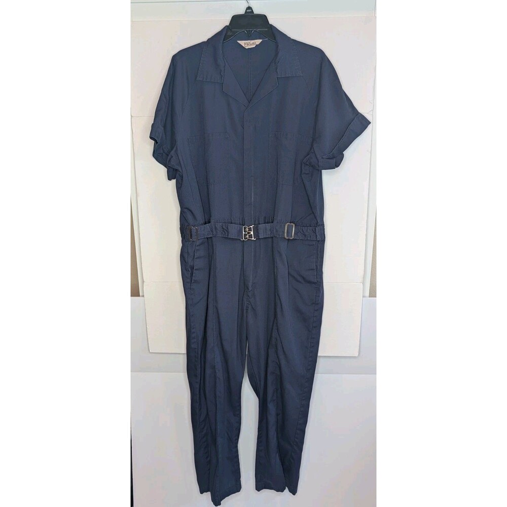 Vintage 1960s Walls Coveralls Navy Short Sleeve Mens Workwear USA Made